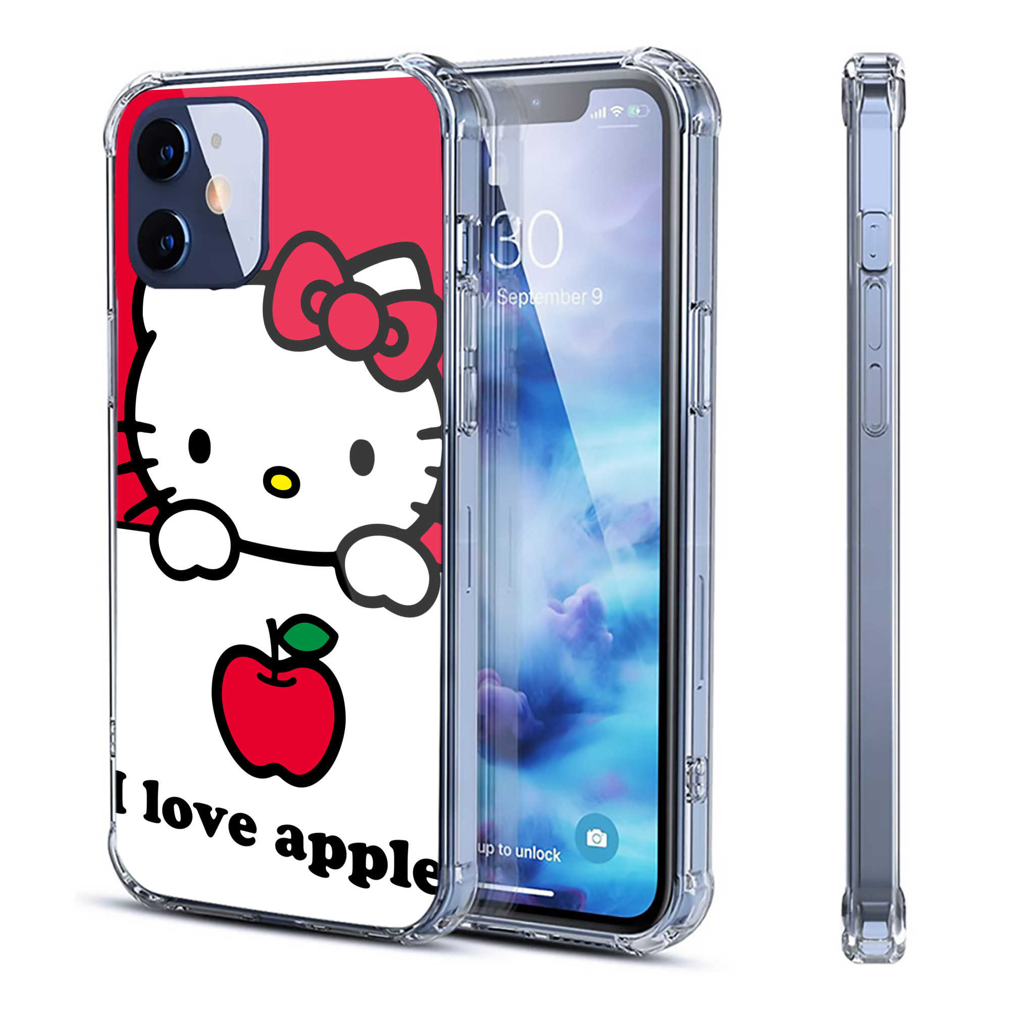 （画像用） Hello Kitty ハローキティ 【iPhone 12シリーズ対応】透明スマホケース（クリアソフトケース）